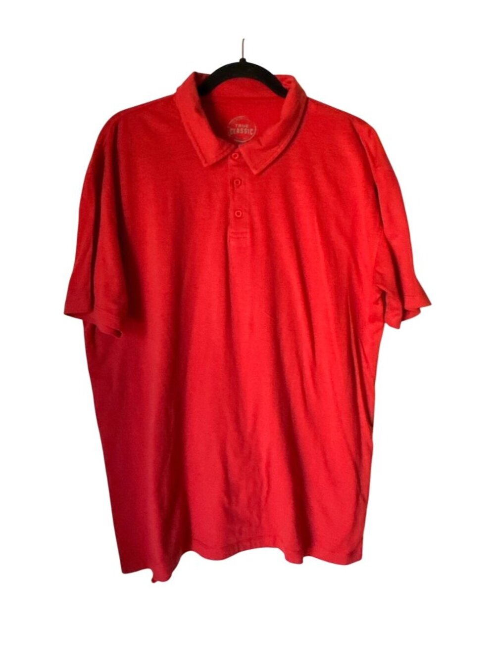 True Classic Red Polo Shirt X-Large Premium Cotton Polyester Blend Short Sleeve